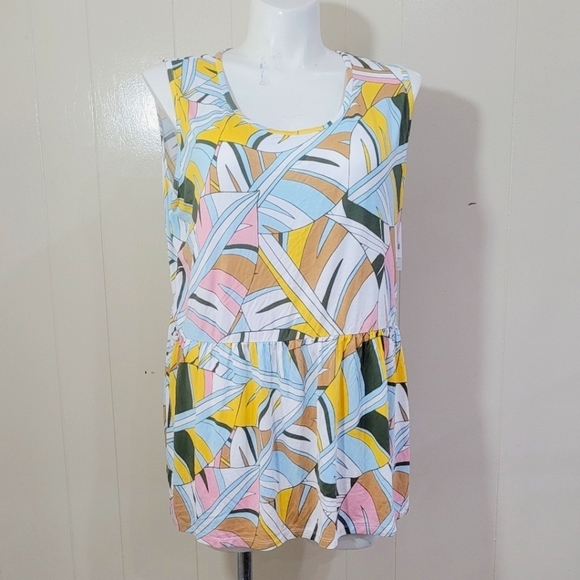 Lane Bryant Tops - Lane Bryant Multicolor Geometric Sleeveless Pullover Swing Tank Blouse Sz 18/20